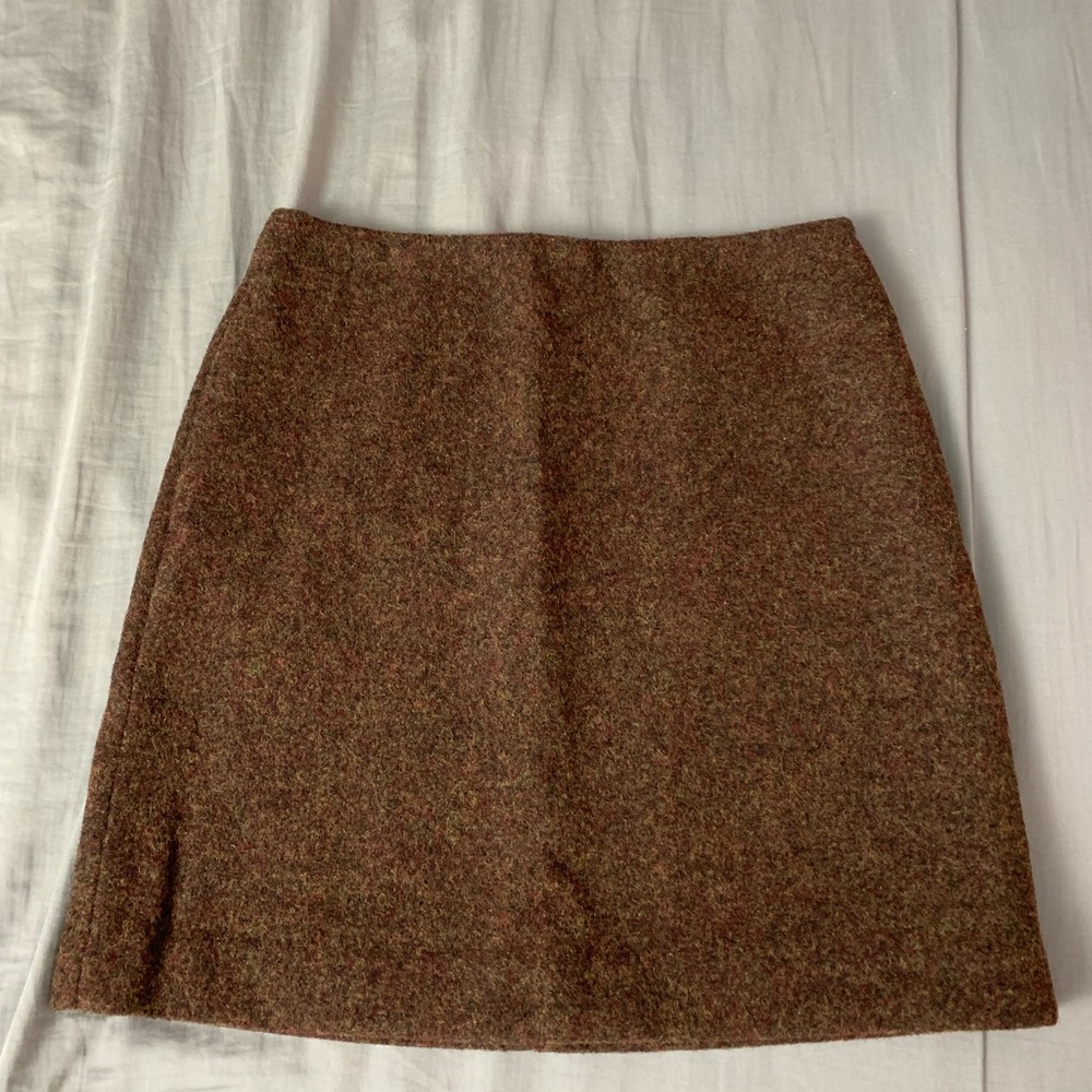 Uniqlo Brown Mini 80% Wool Skirt
